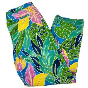 Ralph Lauren Multi Tropical Floral Print Pants Womens 6P Cotton & Stretch Summer